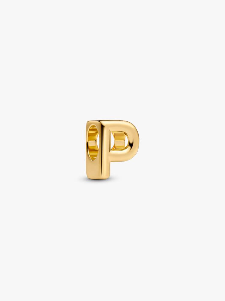 Pandora Letter P Alphabet Charm Gold