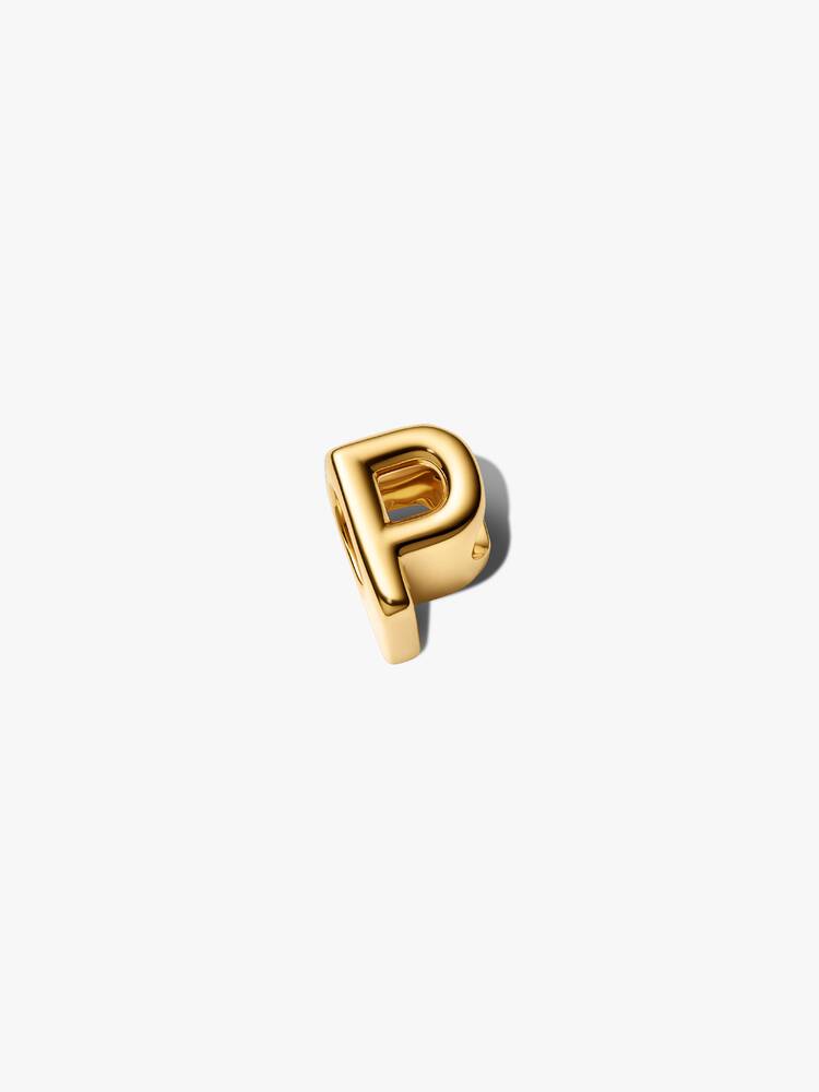 Pandora Letter P Alphabet Charm Gold