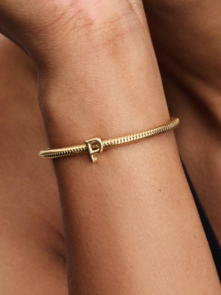 Pandora Letter P Alphabet Charm Gold