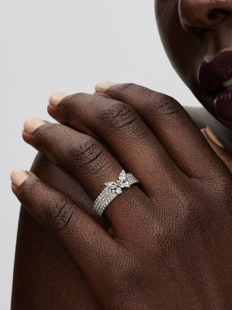 Pandora Sparkling Butterfly Bold Ring Silver