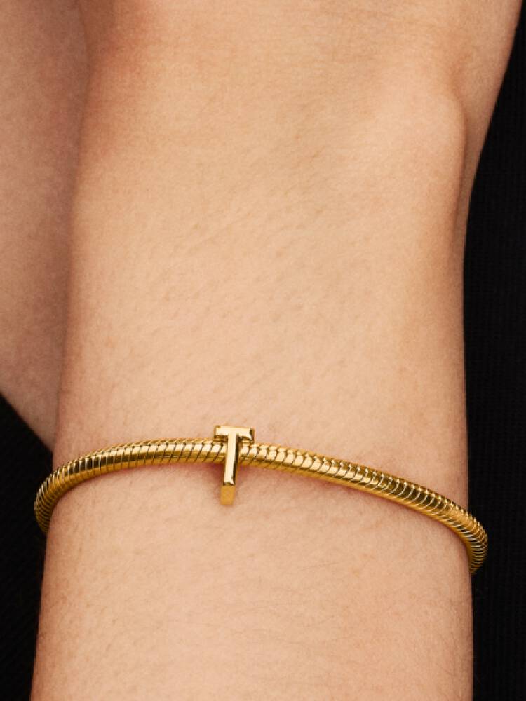 Pandora Letter T Alphabet Charm Gold