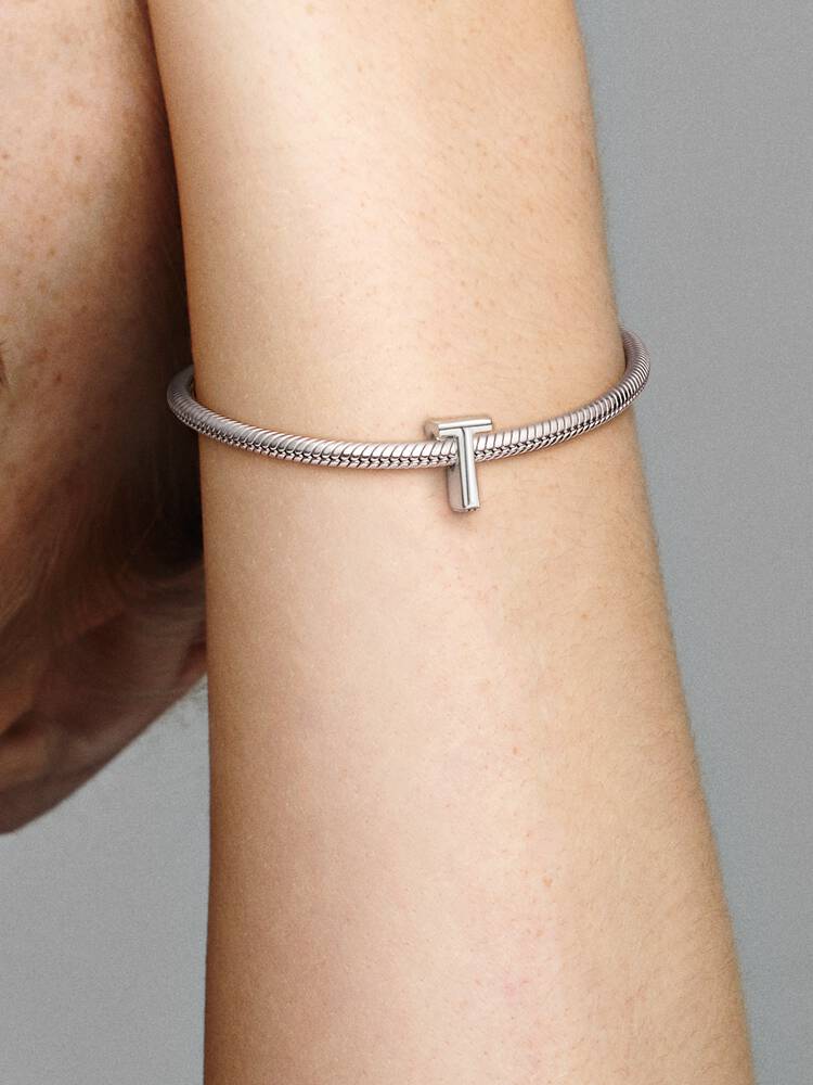 Pandora Letter T Alphabet Charm Silver
