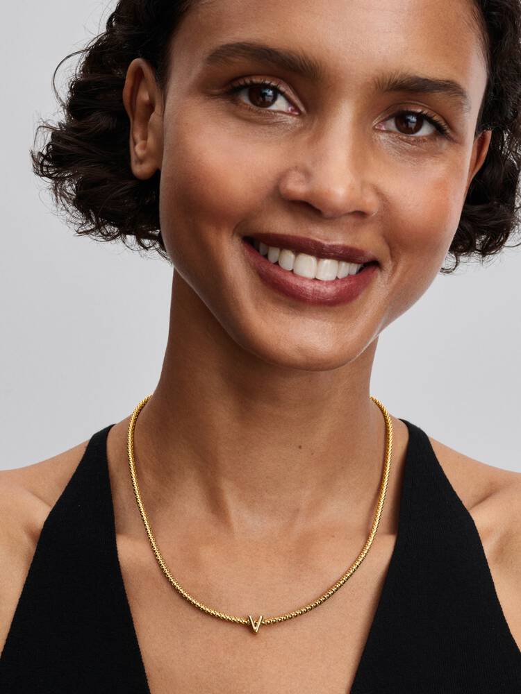 Pandora Letter V Alphabet Charm Gold