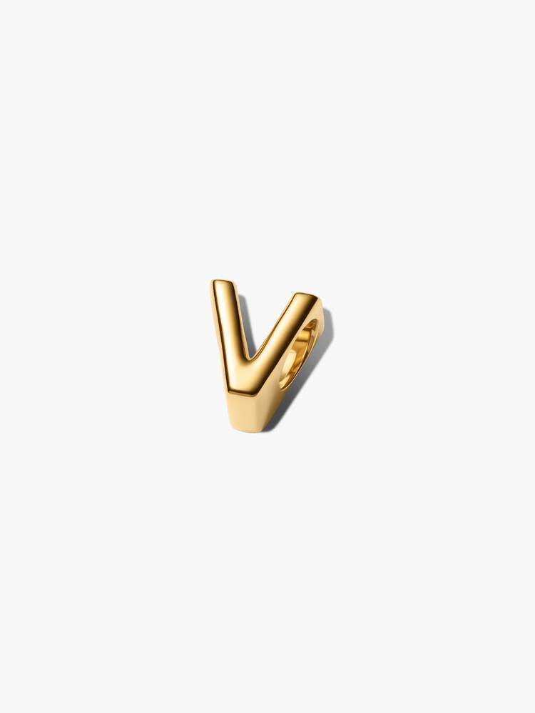 Pandora Letter V Alphabet Charm Gold
