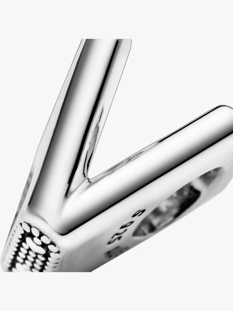Pandora Letter V Alphabet Charm Silver