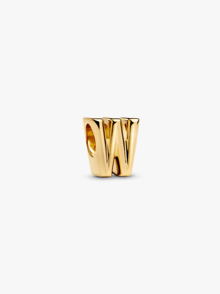 Pandora Letter W Alphabet Charm Gold