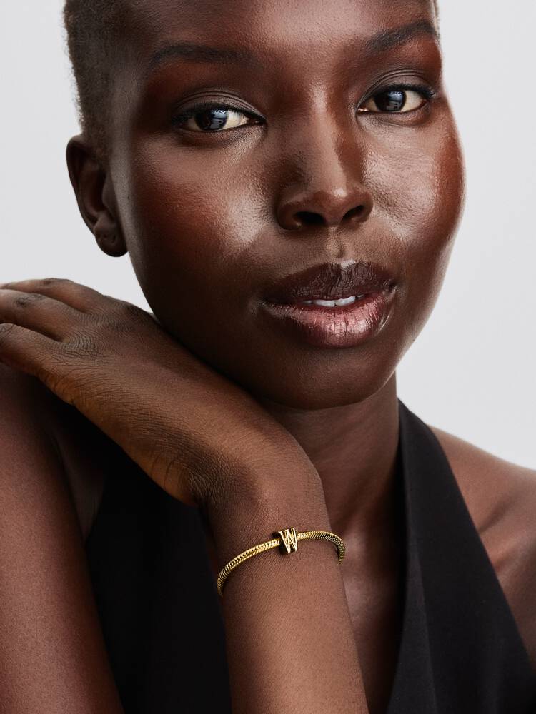 Pandora Letter W Alphabet Charm Gold