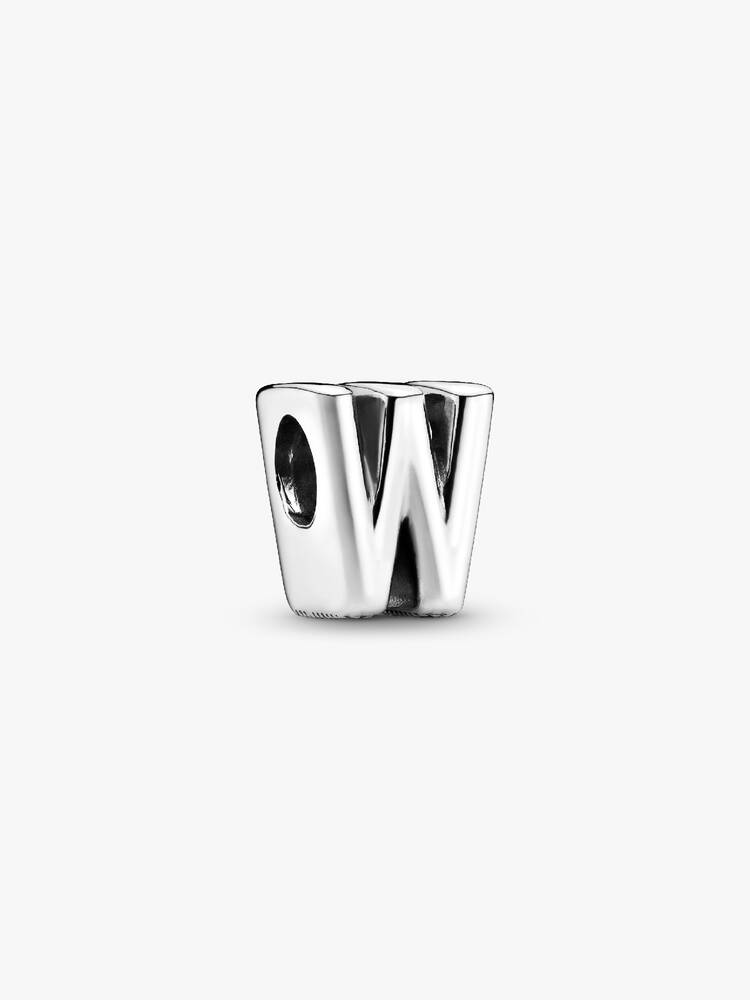 Pandora Letter W Alphabet Charm Silver