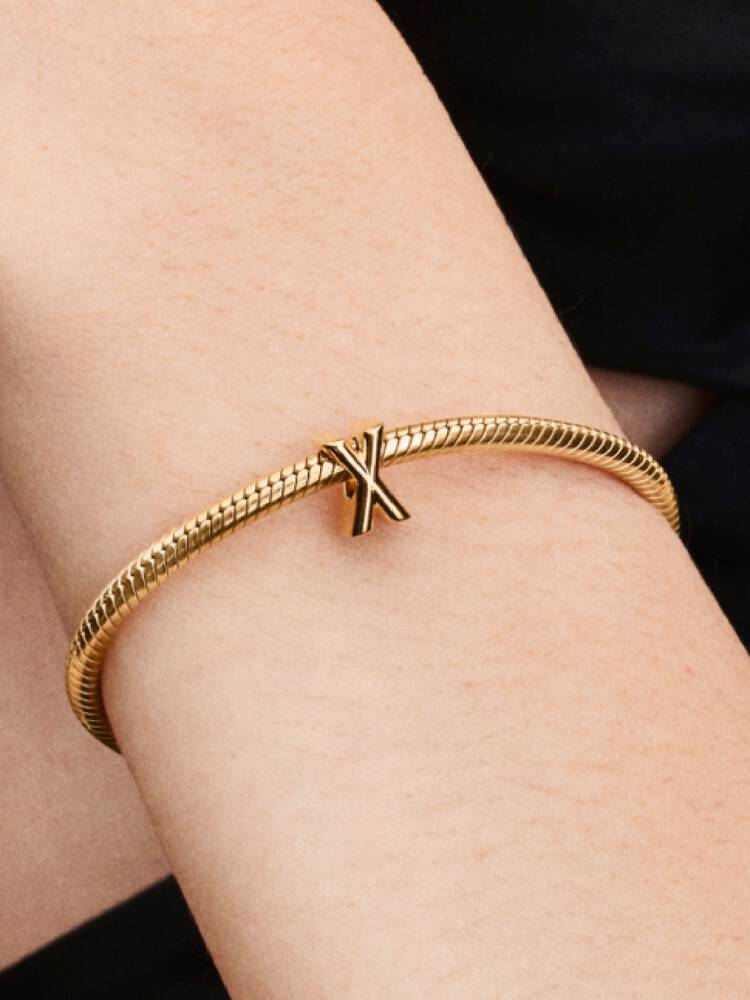Pandora Letter X Alphabet Charm Gold
