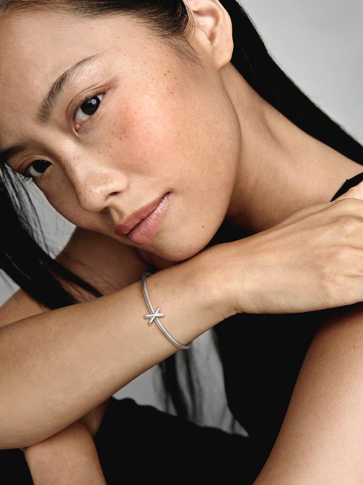 Pandora Letter X Alphabet Charm Silver