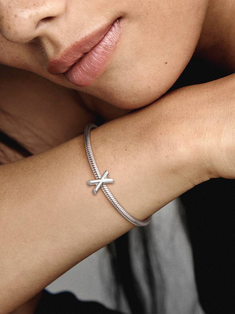 Pandora Letter X Alphabet Charm Silver